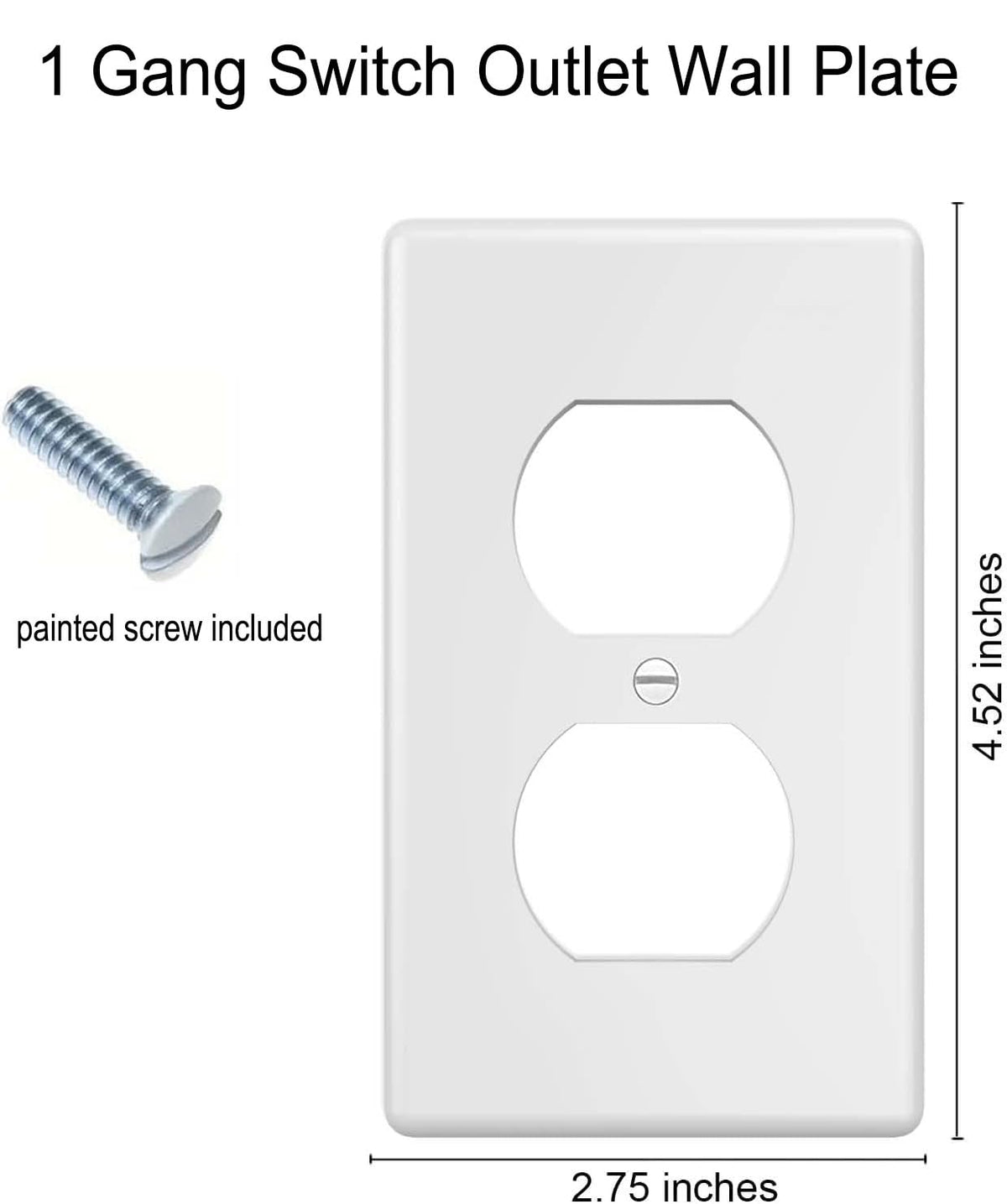 ZEFTV Duplex Wall Plates 1-Gang White – 20 Pack, Unbreakable Thermoplastic