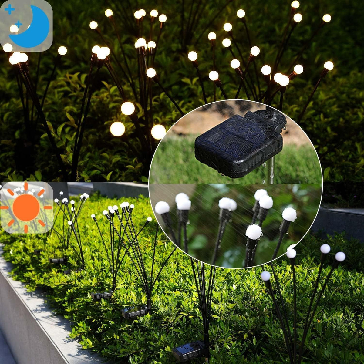 ZFNN Solar Firefly Lights Outdoor – 10-Pack, 60 LED, Swaying Waterproof Garden Decor