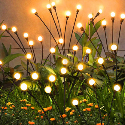 ZFNN Solar Firefly Lights Outdoor – 10-Pack, 60 LED, Swaying Waterproof Garden Decor