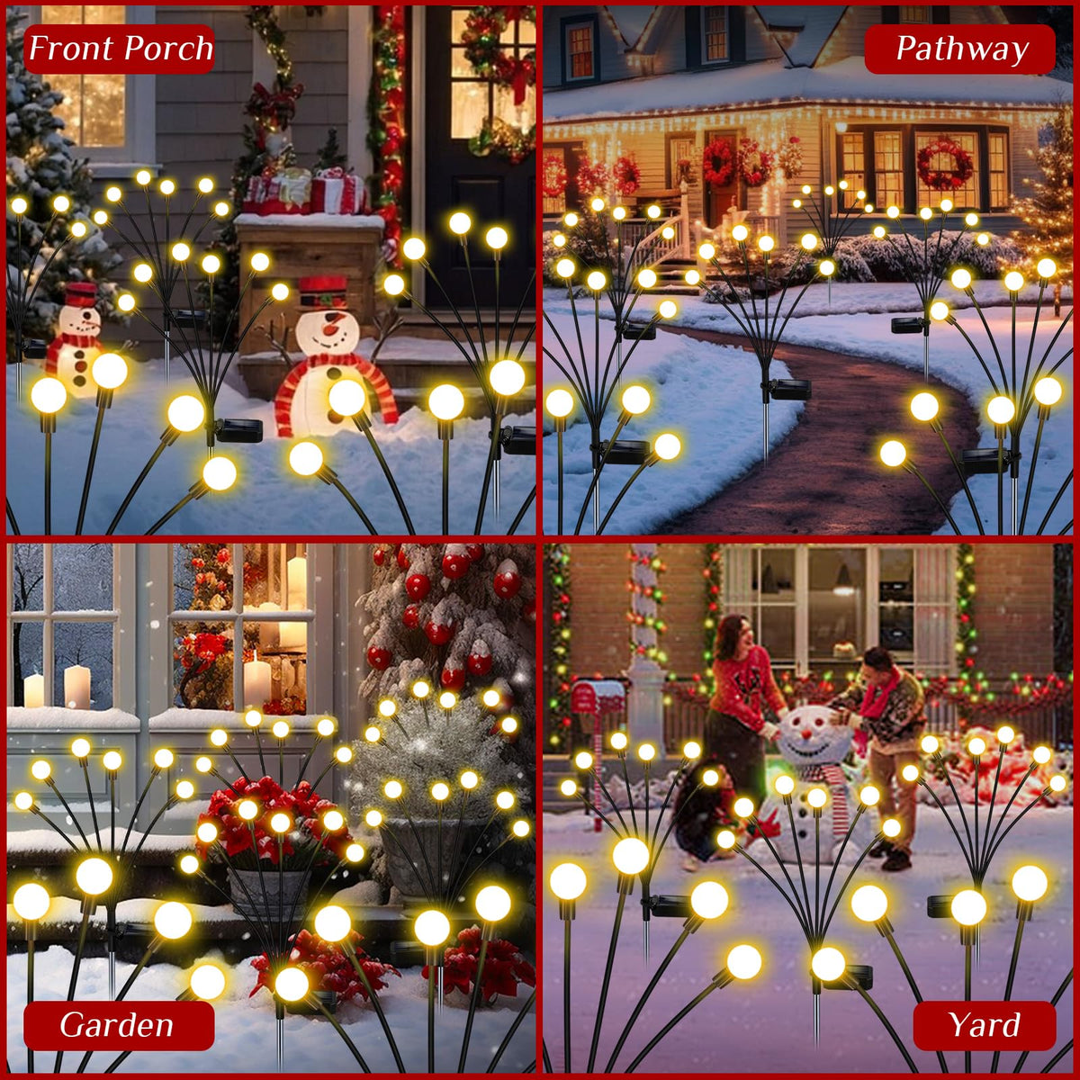 ZFNN Solar Firefly Lights Outdoor – 10-Pack, 60 LED, Swaying Waterproof Garden Decor