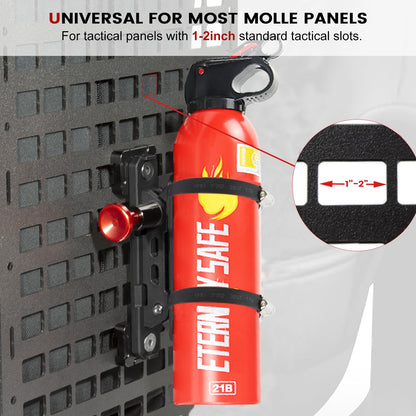 ZHILXN Molle Panel Fire Extinguisher Mount — Quick-Release Bracket for 1-2 in MOLLE Panels