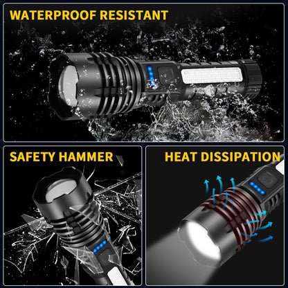 ZioeYiue Rechargeable Flashlights – High-Lumen, 7-Mode Tactical LED Set