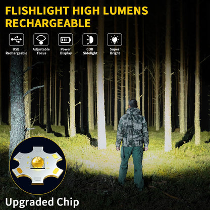 ZioeYiue Rechargeable Flashlights – High-Lumen, 7-Mode Tactical LED Set