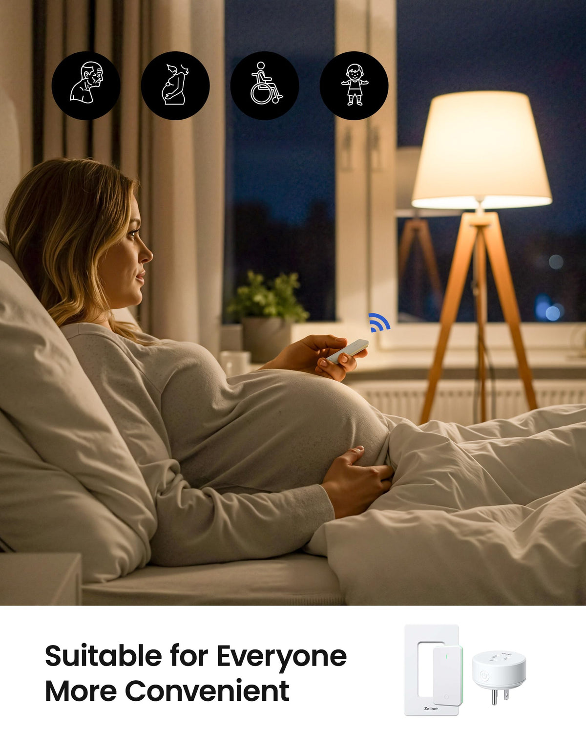 Zoiinet Remote Control Outlet Plug Switch – Buckle Design, 300 ft Range, 15A/1500W, Programmable