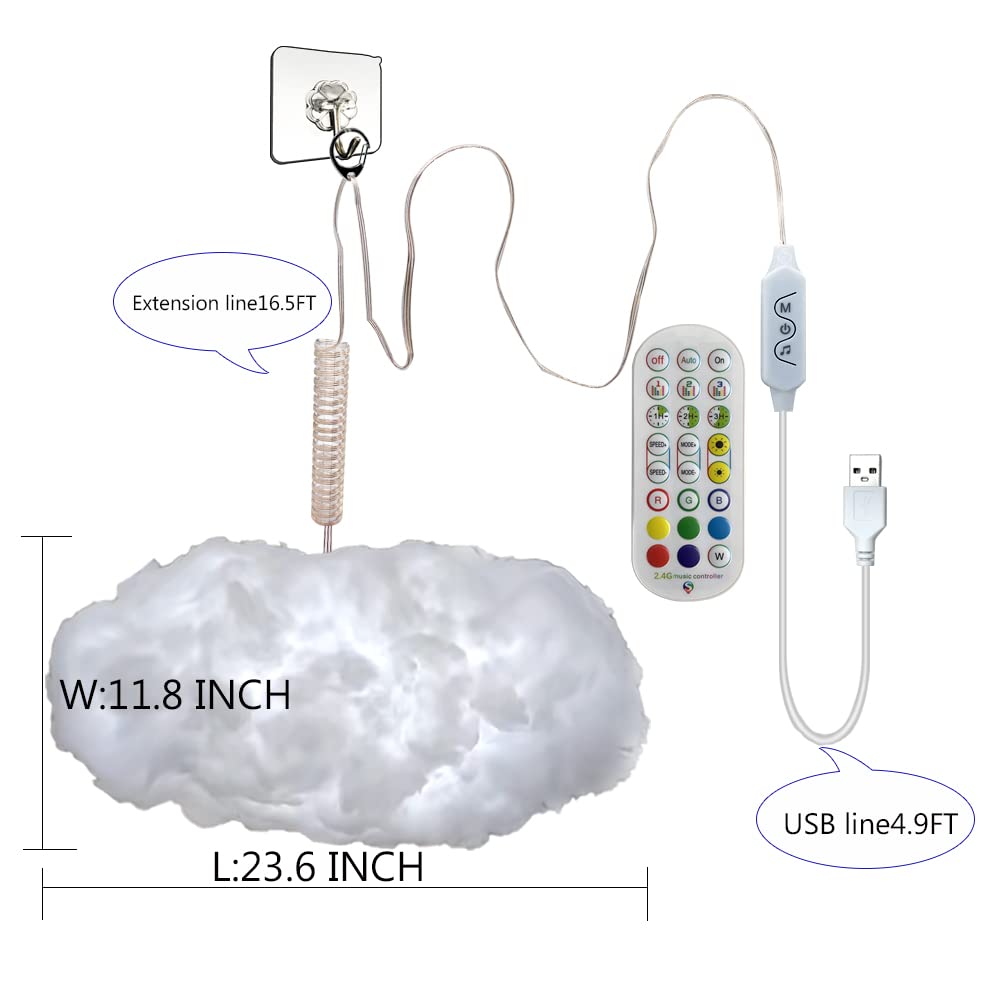 ZOKON 3D Big Cloud Light Kit – Music Sync RGB Cloud Light, 360° Remote, APP Control