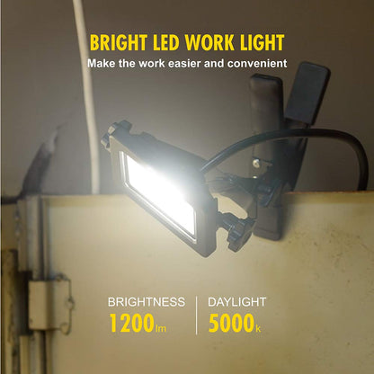 ZONE INDUSTRY CORP. 1200-Lumen Portable LED Clamp Work Light – ETL, 5000K Daylight