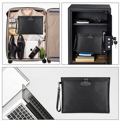 ZOOPIP Fireproof Document Bag with Lock – A4 14.3x10.2 in, Waterproof & 2000°F