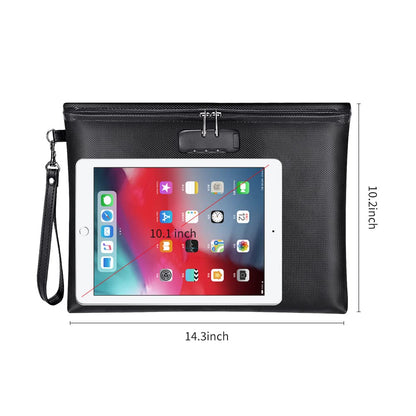 ZOOPIP Fireproof Document Bag with Lock – A4 14.3x10.2 in, Waterproof & 2000°F